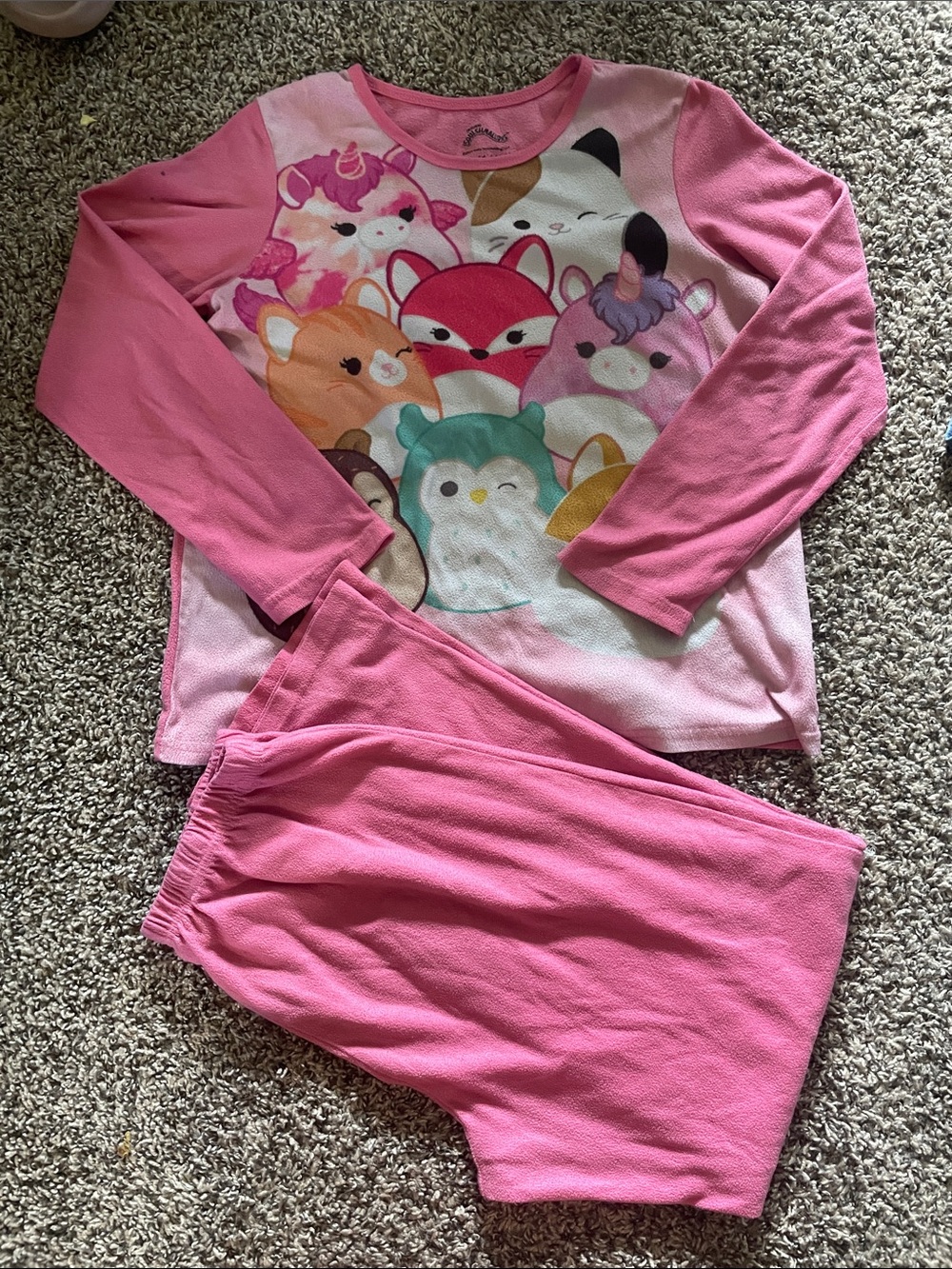 Squishmallows Pink Multicolor Character PJ Set